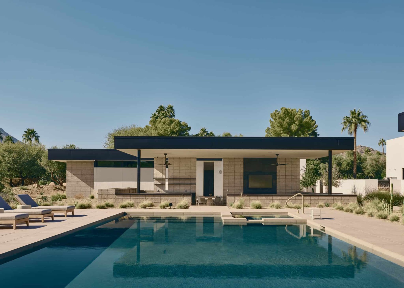 Sustainable luxury pool with cabana